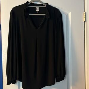 Black v neck blouse